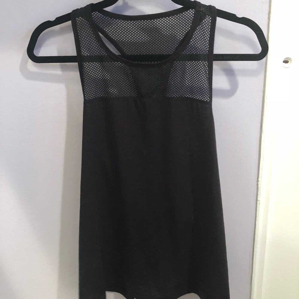 Athleta black mesh tank top